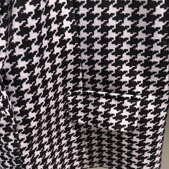 NYCC Black & White Houndstooth 3/4 Sleeve Blazer Jacket Size Small - Picture 2 of 7